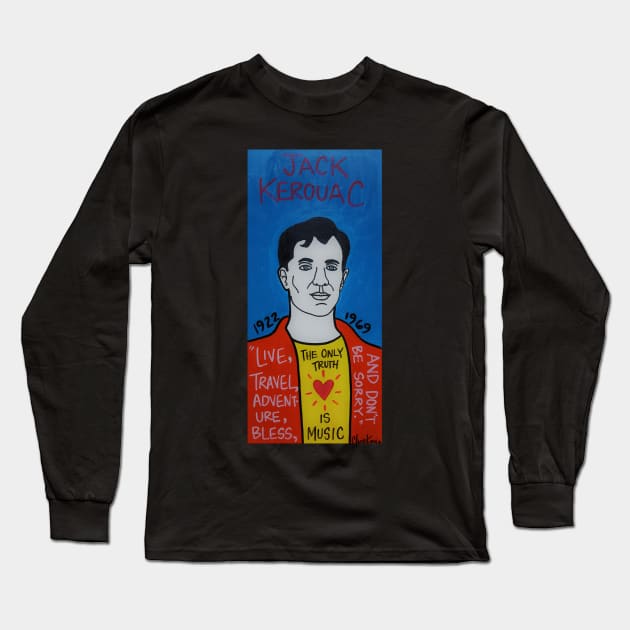 Jack Kerouac Long Sleeve T-Shirt by krusefolkart